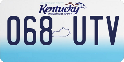 KY license plate 068UTV