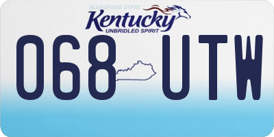KY license plate 068UTW