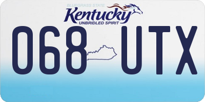 KY license plate 068UTX
