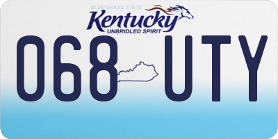 KY license plate 068UTY
