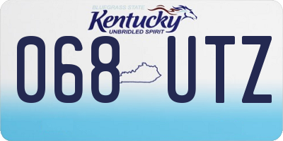 KY license plate 068UTZ