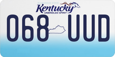 KY license plate 068UUD