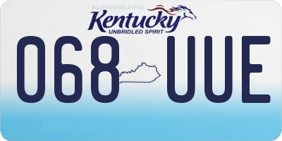KY license plate 068UUE