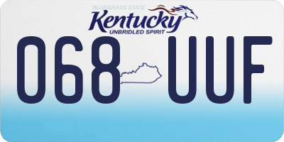 KY license plate 068UUF