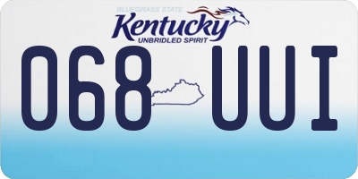 KY license plate 068UUI