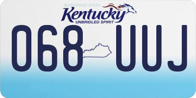 KY license plate 068UUJ