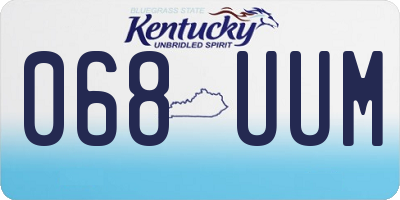 KY license plate 068UUM