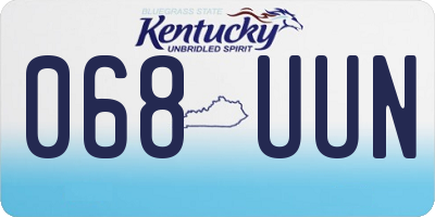 KY license plate 068UUN