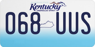 KY license plate 068UUS