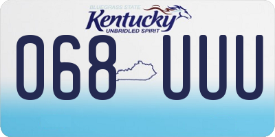 KY license plate 068UUU
