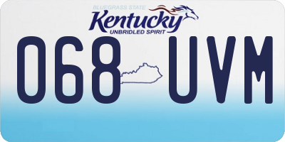 KY license plate 068UVM