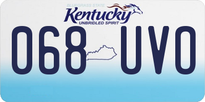 KY license plate 068UVO