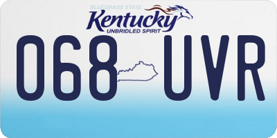 KY license plate 068UVR
