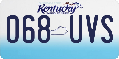 KY license plate 068UVS