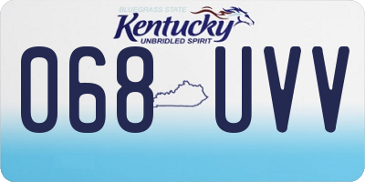 KY license plate 068UVV