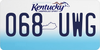 KY license plate 068UWG