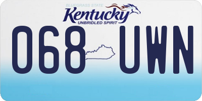 KY license plate 068UWN