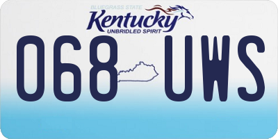 KY license plate 068UWS