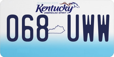 KY license plate 068UWW