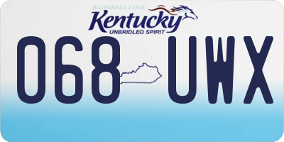 KY license plate 068UWX