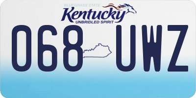 KY license plate 068UWZ
