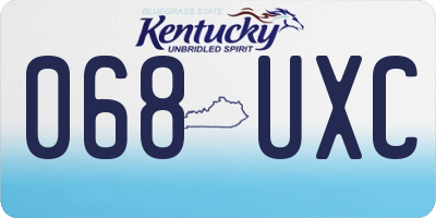 KY license plate 068UXC