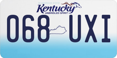 KY license plate 068UXI