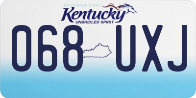 KY license plate 068UXJ