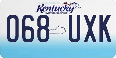 KY license plate 068UXK