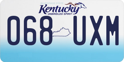 KY license plate 068UXM