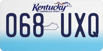 KY license plate 068UXQ