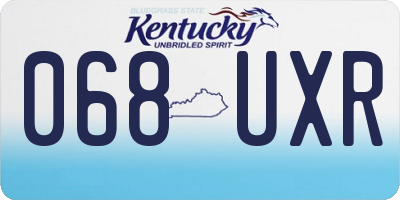 KY license plate 068UXR