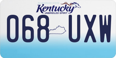KY license plate 068UXW