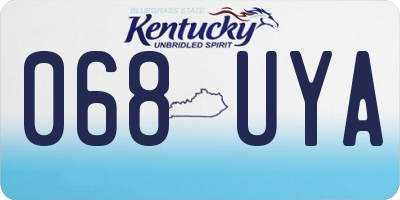 KY license plate 068UYA