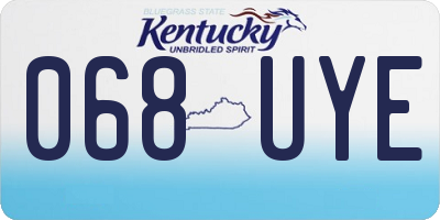 KY license plate 068UYE