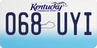 KY license plate 068UYI