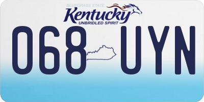 KY license plate 068UYN