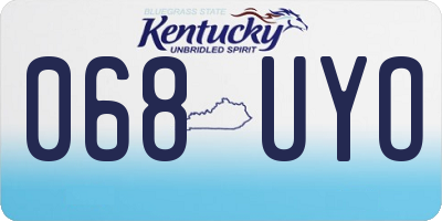 KY license plate 068UYO