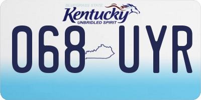 KY license plate 068UYR