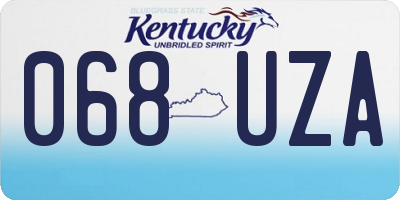 KY license plate 068UZA