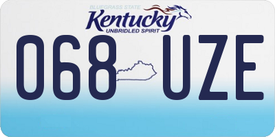 KY license plate 068UZE