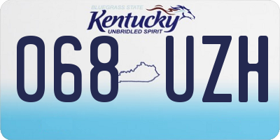 KY license plate 068UZH