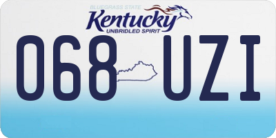 KY license plate 068UZI