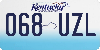 KY license plate 068UZL