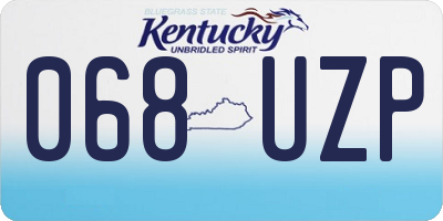 KY license plate 068UZP