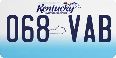 KY license plate 068VAB