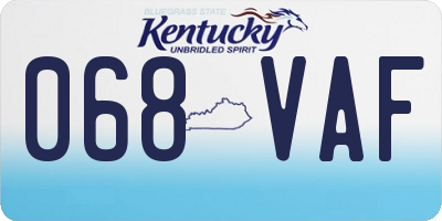 KY license plate 068VAF