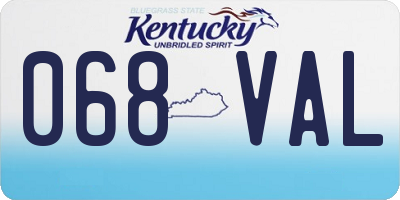 KY license plate 068VAL