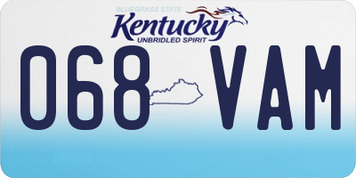 KY license plate 068VAM