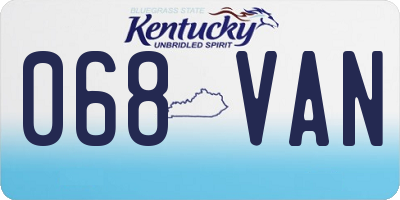 KY license plate 068VAN